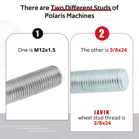 JAVIK hub installed on Polaris rear axle demonstrating direct-fit compatibility