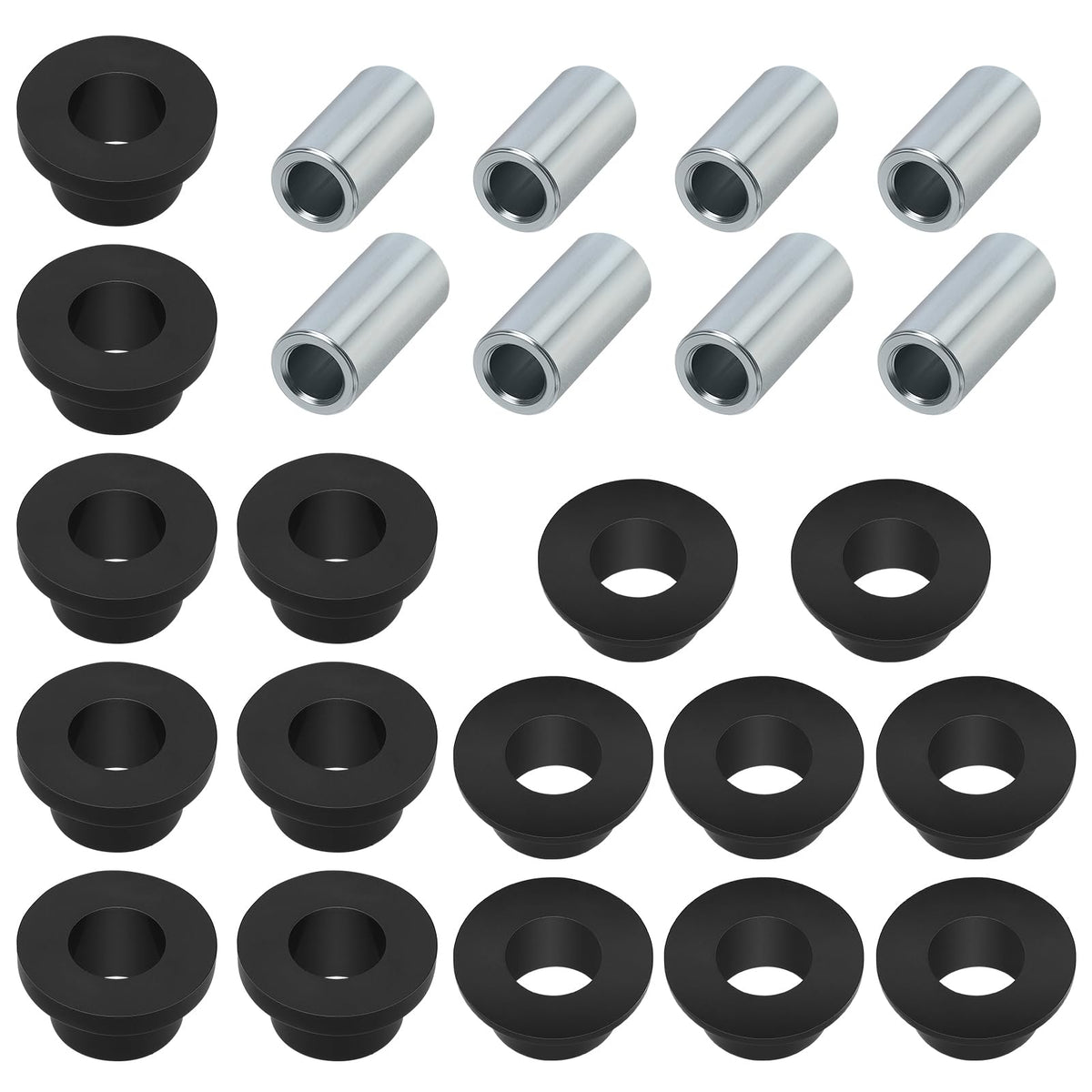 JAVIK kit packaging front view showing full bushing and sleeve set, clear contents benefit