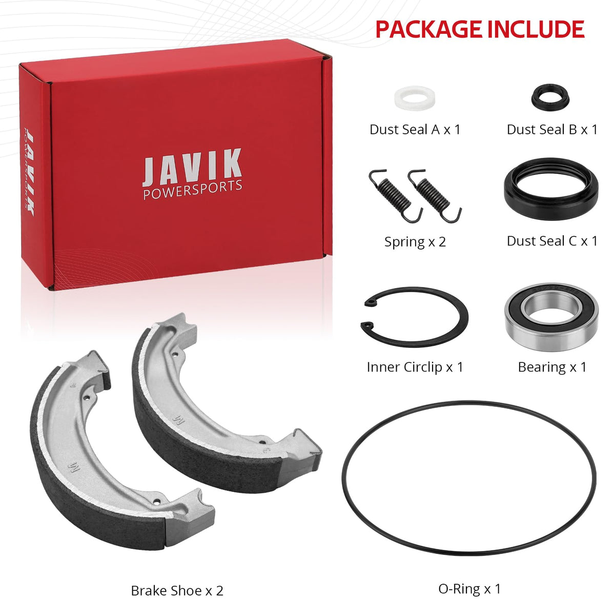 JAVIK brake kit fitted on ATV rear wheel illustrating improved reliability in use