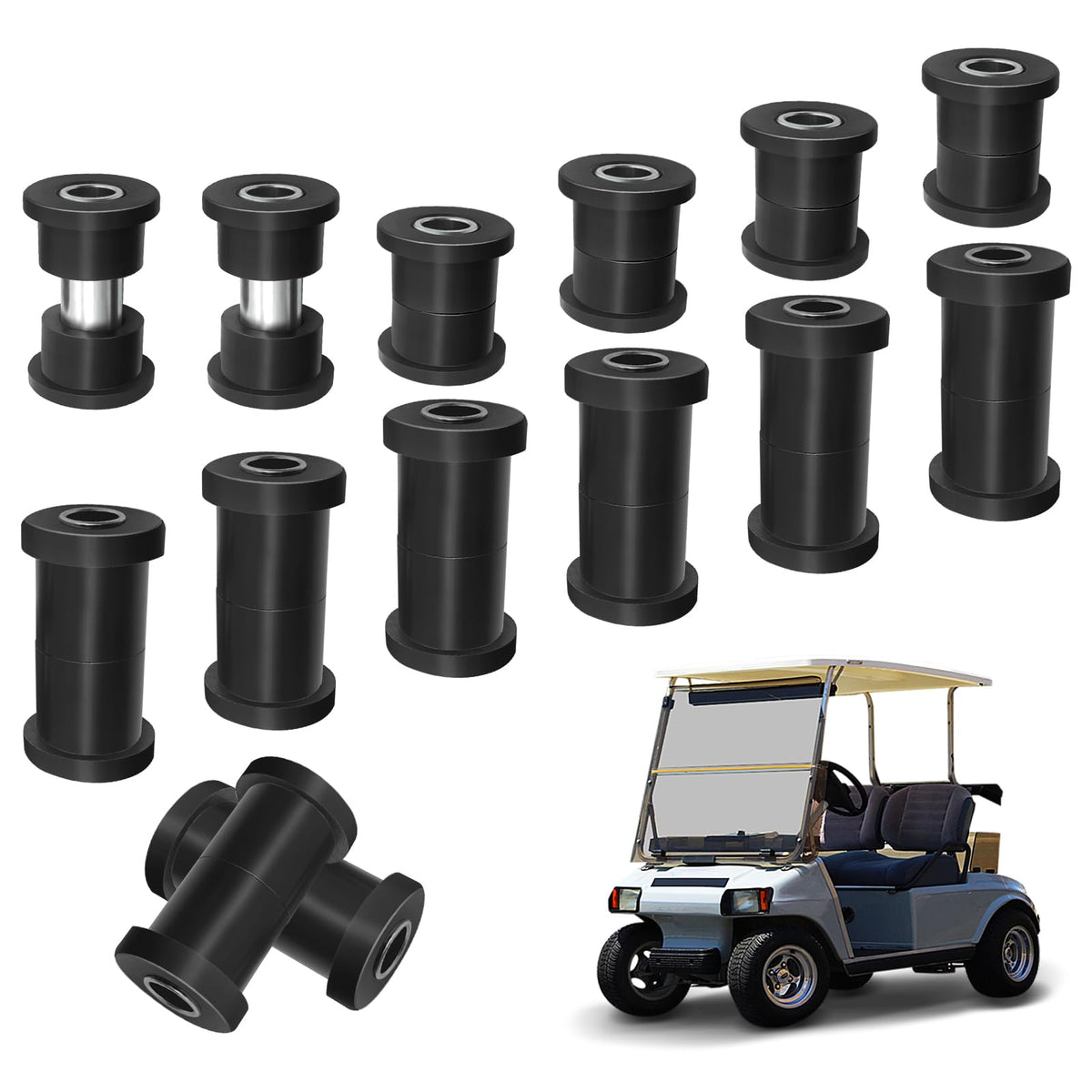 JAVIK Club Car DS with new bushings installed illustrating smoother ride