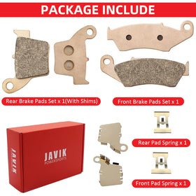 JAVIK pads fitted on motocross bike illustrating strong braking on trail