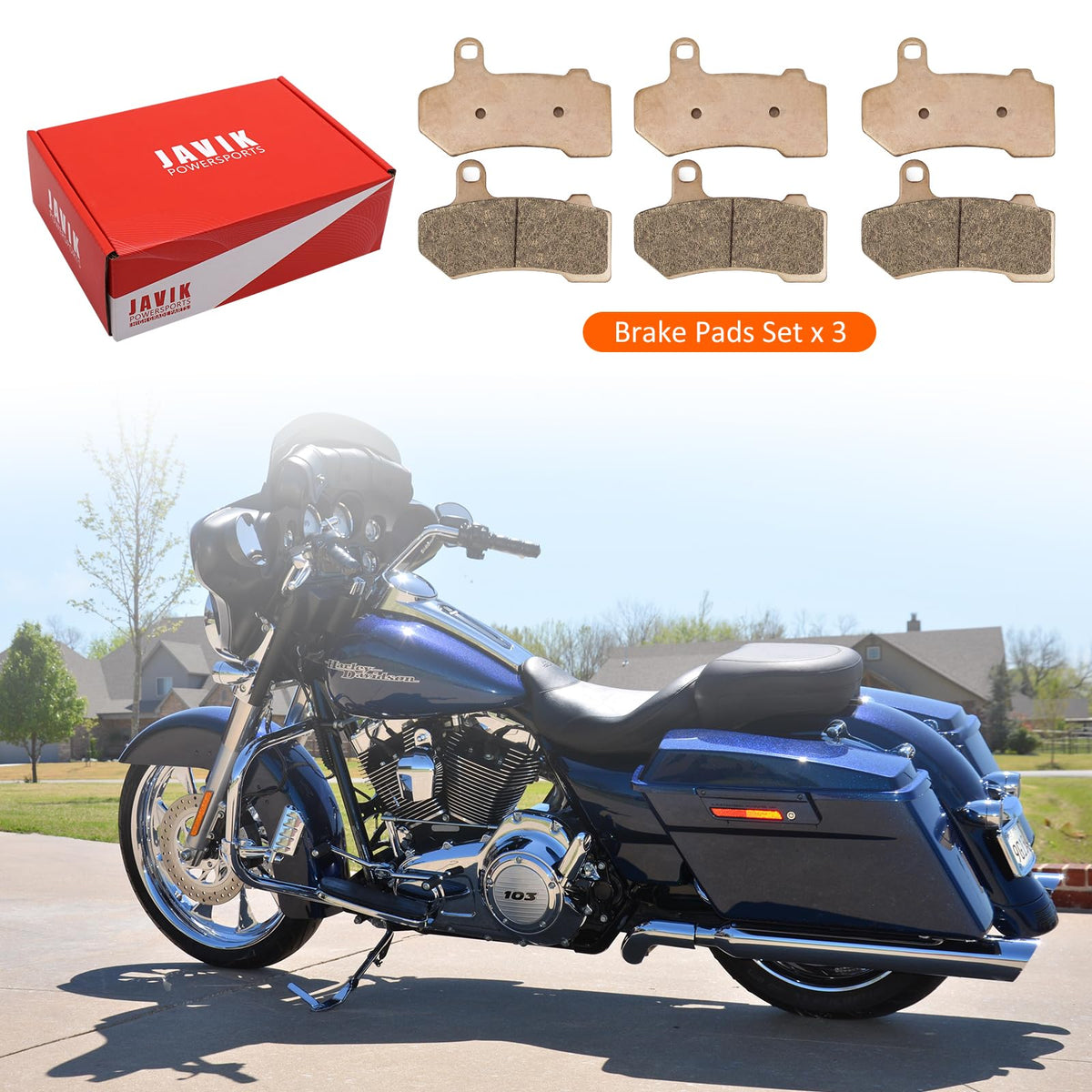JAVIK lifestyle shot on highway showing reliable touring braking performance