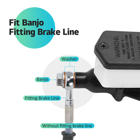 JAVIK master cylinder banjo fitting detail demonstrating compatible brake line connection