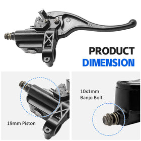 JAVIK master cylinder mounted on ATV handlebar showing correct installation benefit