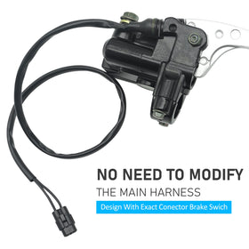 JAVIK unit with brake switch connector visible for plug-and-play reconnection