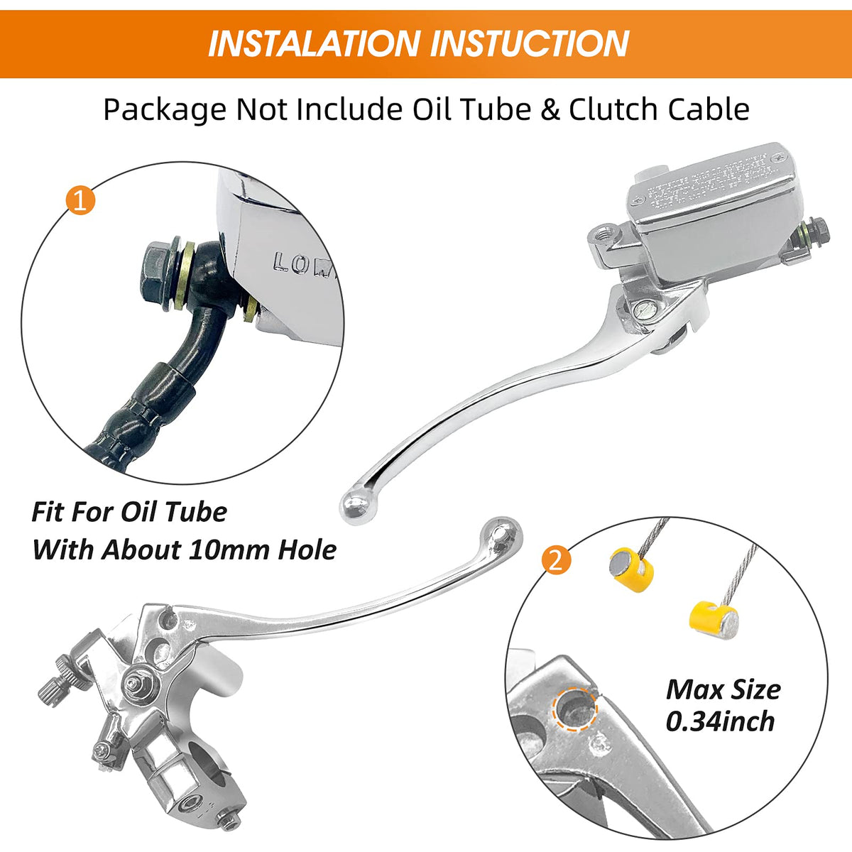 JAVIK packaged components laid out showing included clutch lever and brake assembly