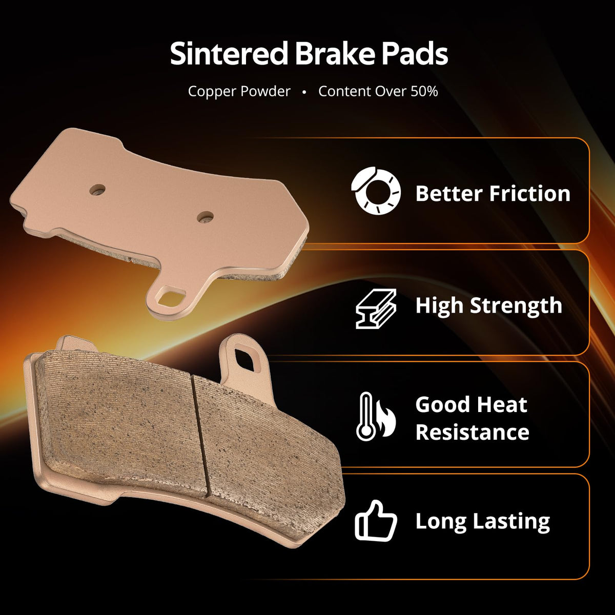 JAVIK pad thickness comparison illustrating long wear life