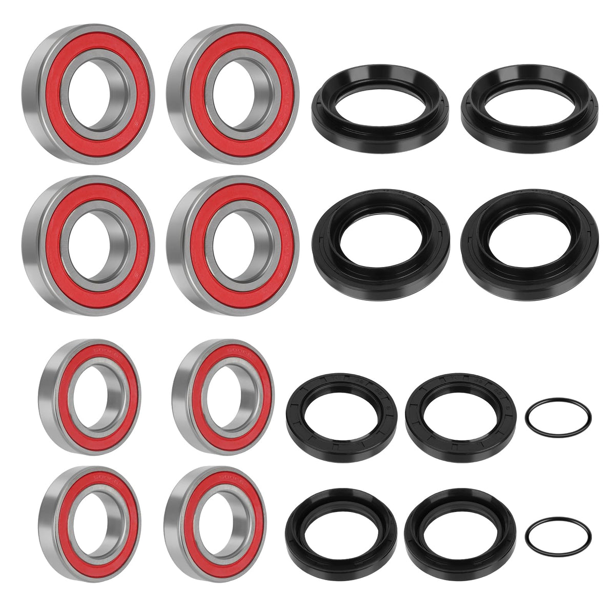 JAVIK front packaging showing full bearing and seal kit, clear parts identification and convenience