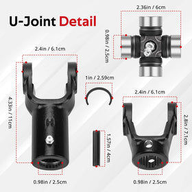 JAVIK yoke beside ruler scale comparison illustrating accurate dimensions and fit reliability