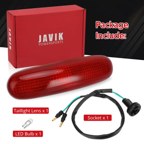 JAVIK kit packaging with lens and socket ready for quick installation