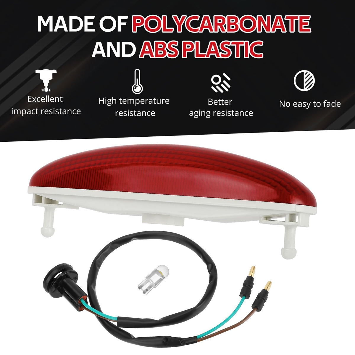 JAVIK taillight next to ruler showing size and fit verification