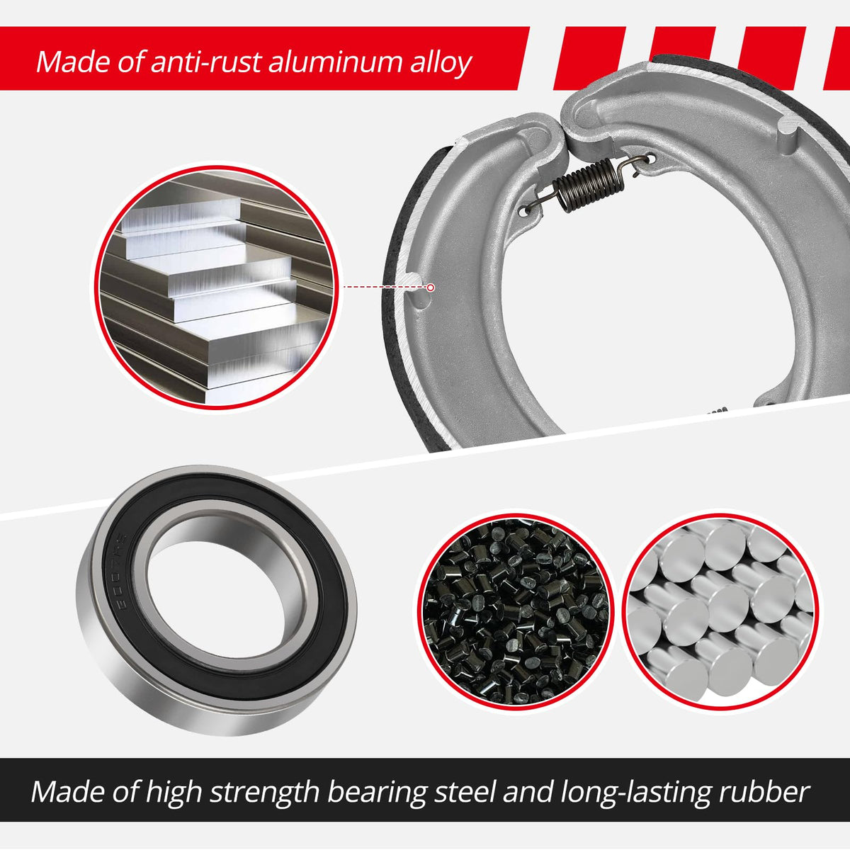 JAVIK wheel bearing detail highlighting hardened steel for long life