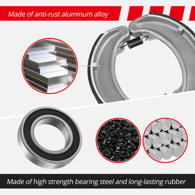 JAVIK wheel bearing detail highlighting hardened steel for long life