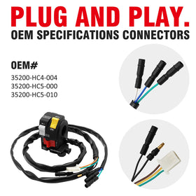 JAVIK wiring harness connector detail showing plug compatibility benefit