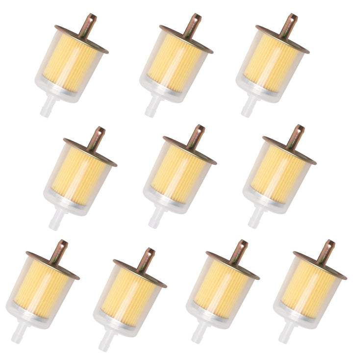 JAVOUKA 10-pack front view showing compact inline fuel filters and packaging benefits