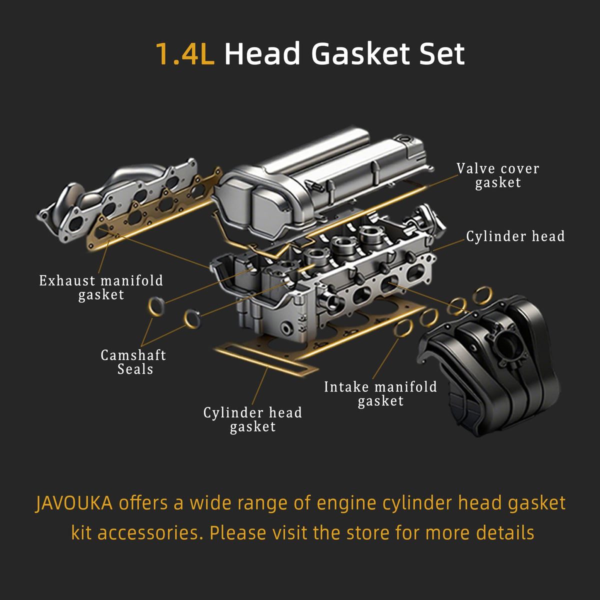 JAVOUKA gasket beside a ruler to show scale and correct sizing for 1.4L cylinders