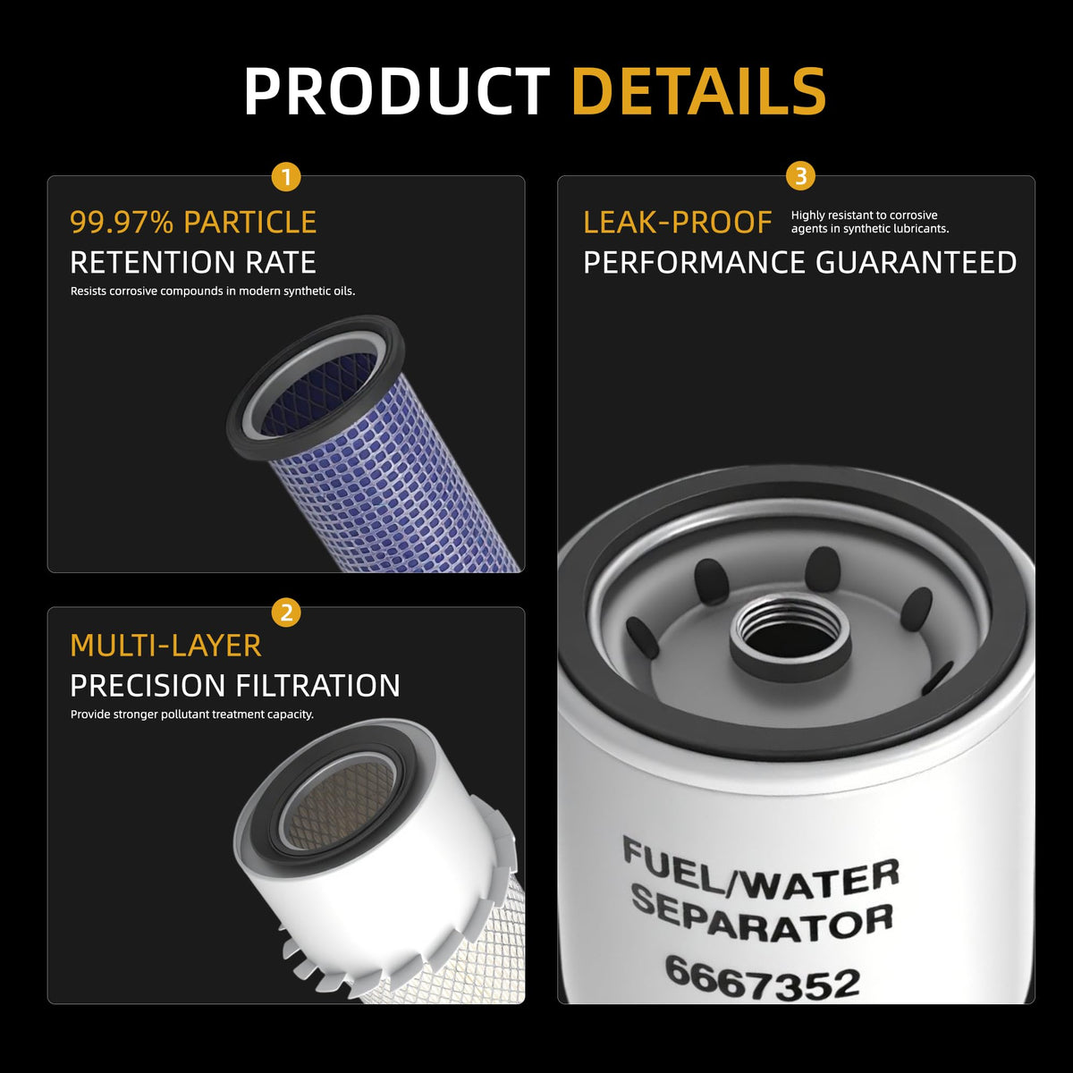 JAVOUKA engine oil filter label and sealing surface for correct fit