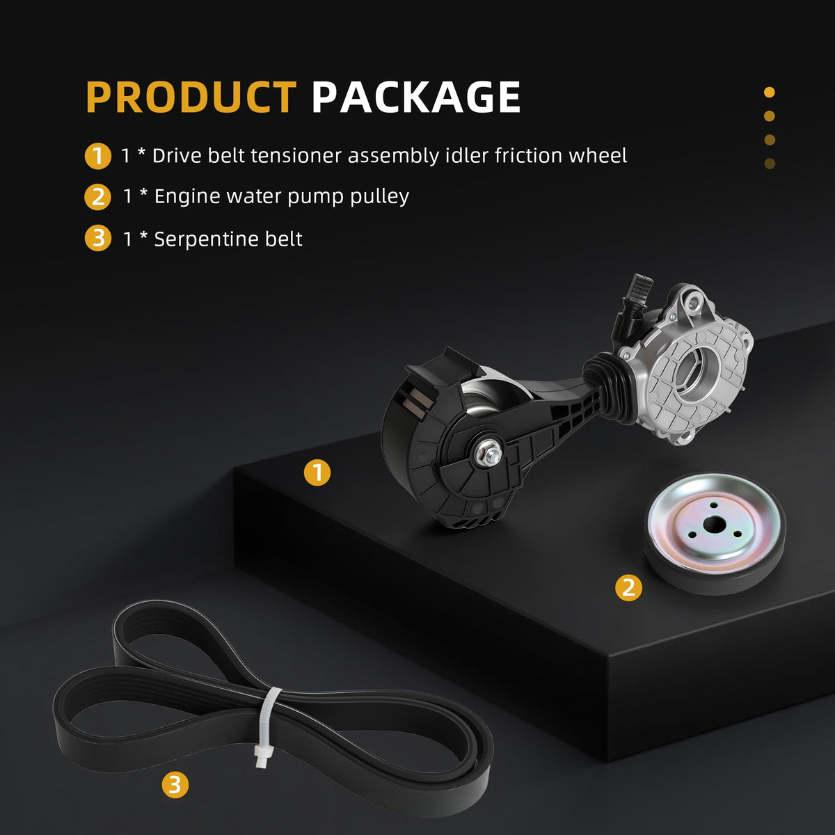 JAVOUKA serpentine belt flat lay showing OEM sizing for correct tension