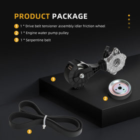 JAVOUKA serpentine belt flat lay showing OEM sizing for correct tension