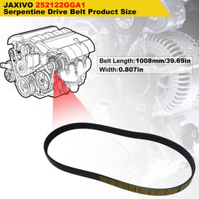 Jaxivo belt installed on engine pulleys showing proper routing and fit