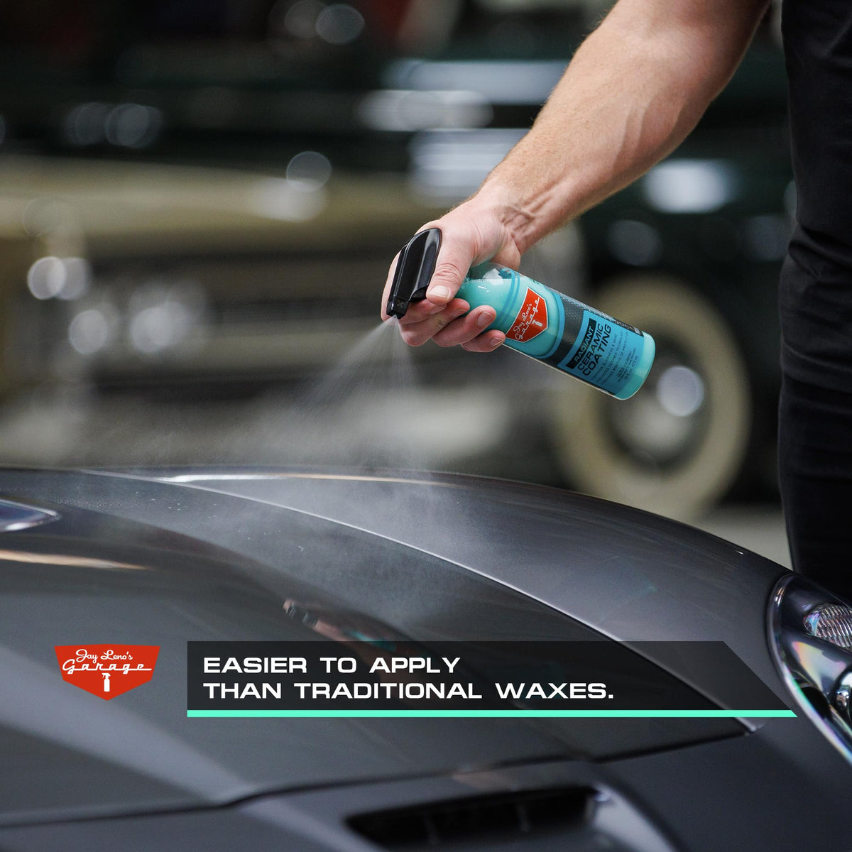 Jay Leno's Garage radiant gloss on red hood enhancing color depth