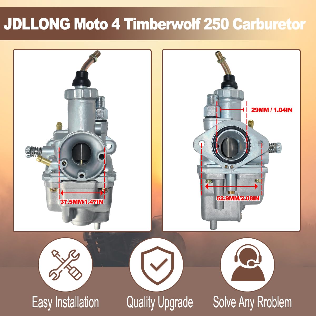 JDLLONG mounting gasket and petcock with parts organized for simple install