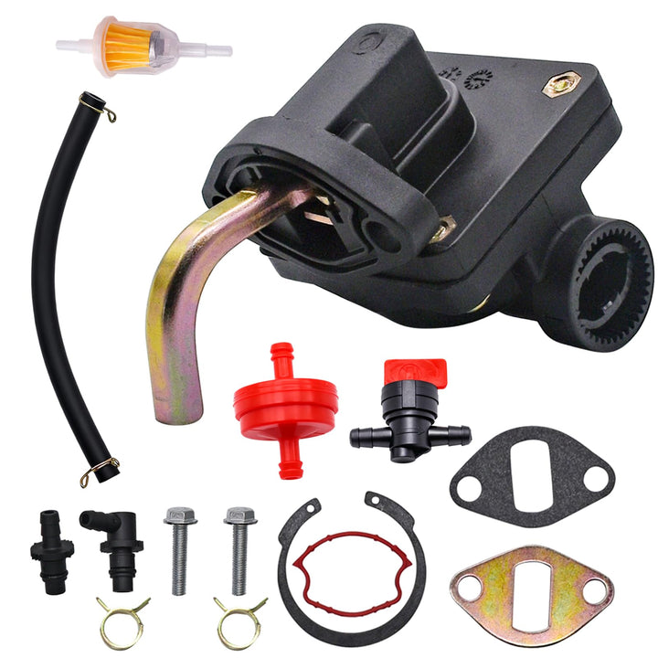 JDLLONG fuel pump front view showing mounting flanges and inlet outlet, ensuring correct fit