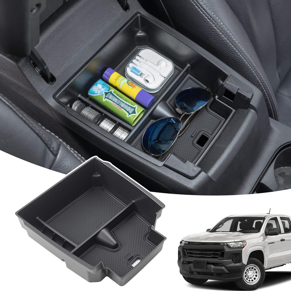 JDMCAR front view of console organizer showing neat compartments and instant access benefit
