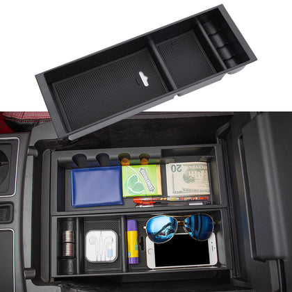 JDMCAR front view of console organizer showing tidy compartments and OEM look