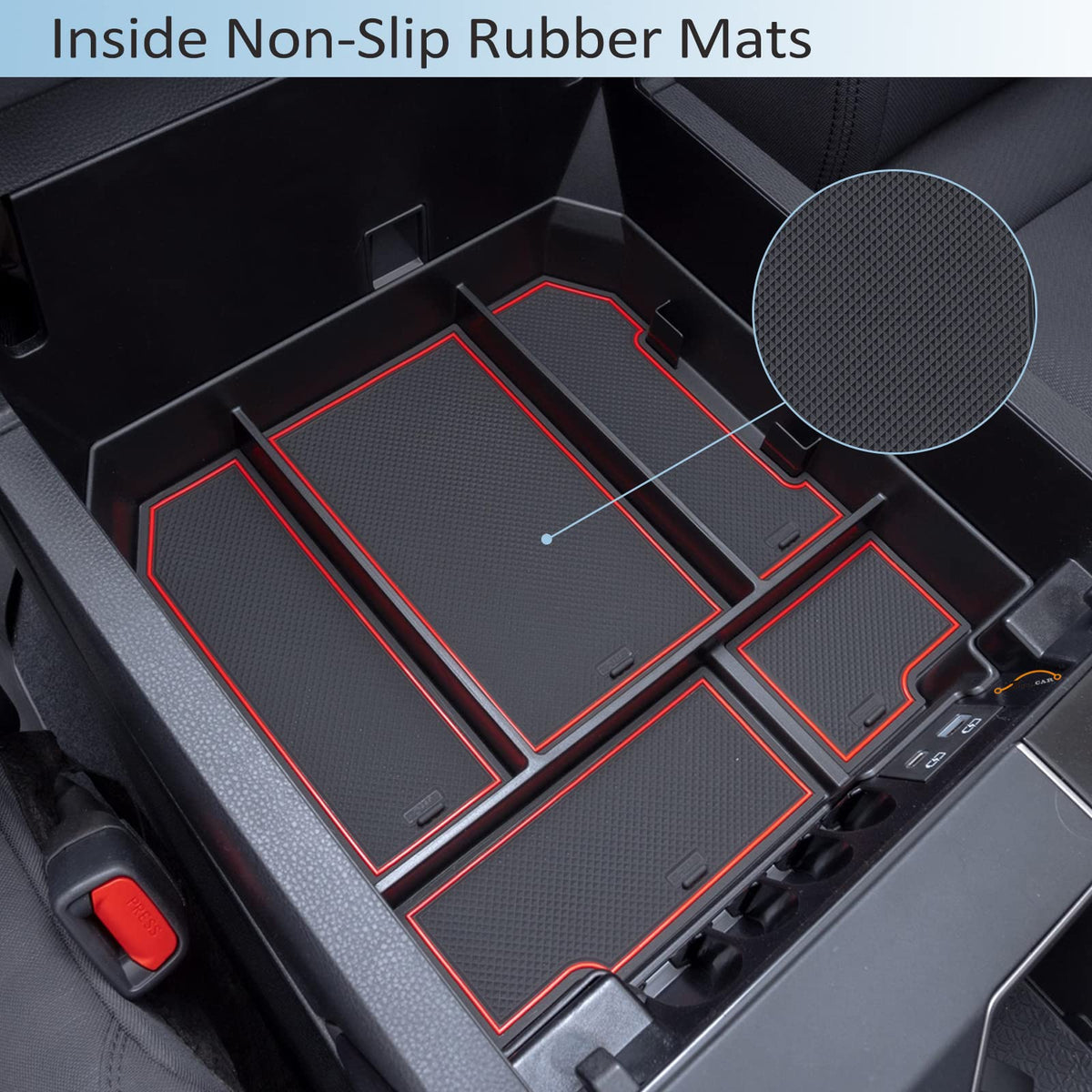 JDMCAR removable rubber liners lifted out to show cleaning and noise reduction benefit