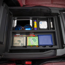 JDMCAR organizer shown next to hand for size and scale clarity
