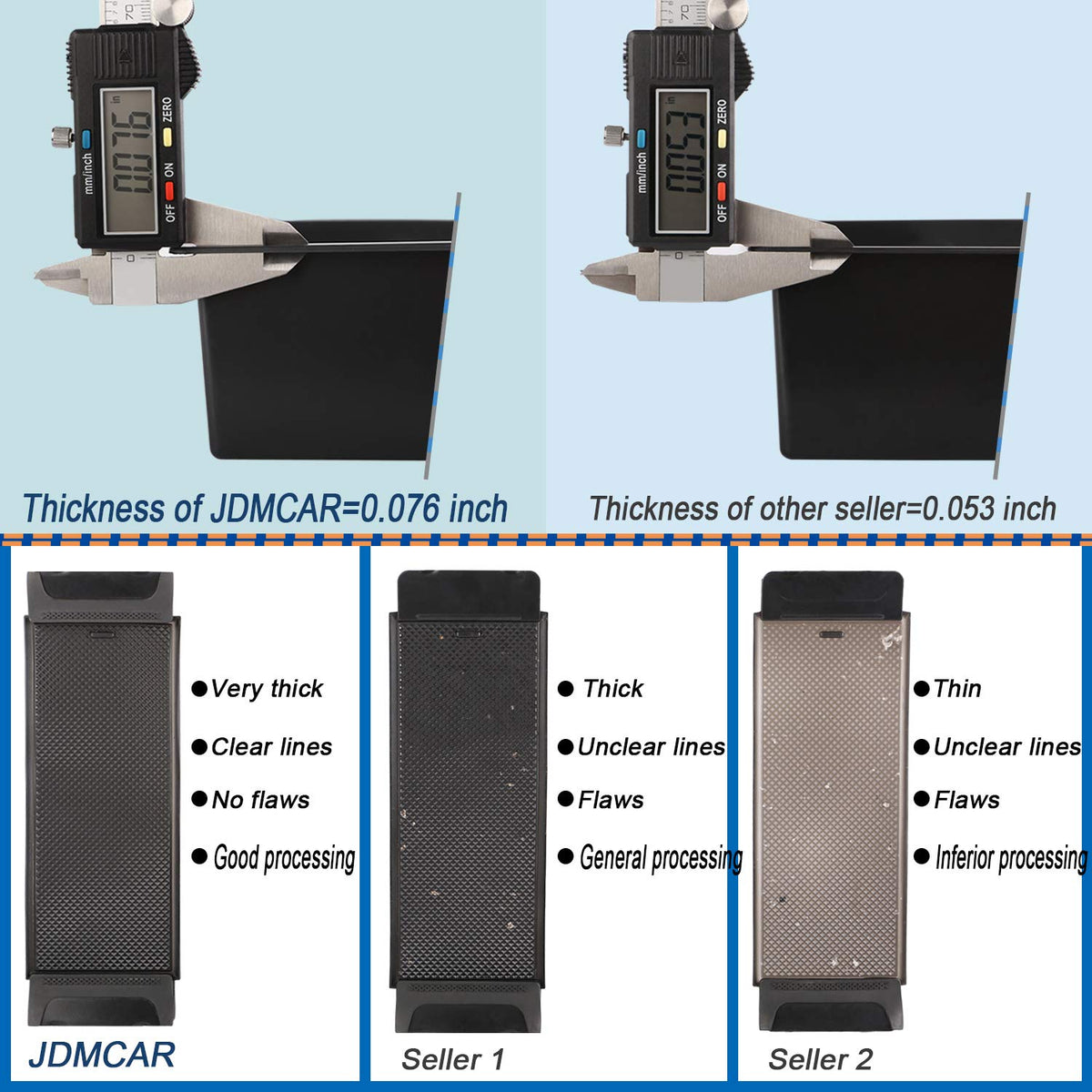 JDMCAR rubber liner close-up demonstrating anti-slip protection for small items