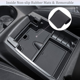 JDMCAR detail of removable silicone anti-slip pads providing secure, rattle-free storage benefit