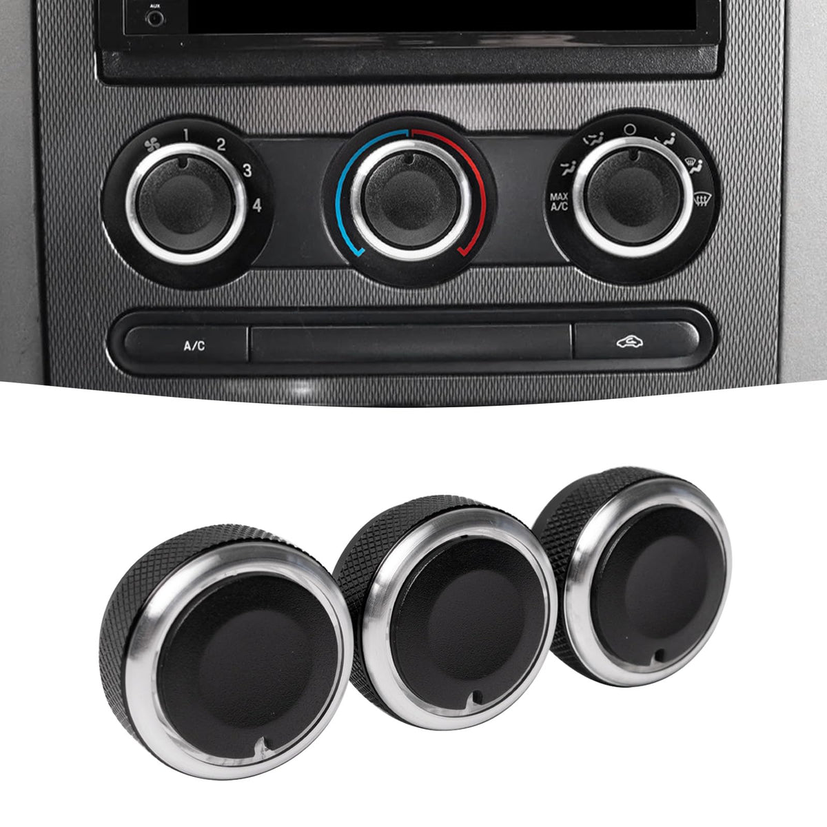 JDMCAR control knob front view showing fit and finish, improves cabin look