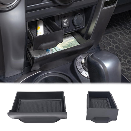 JDMCAR front view of cubby drawer matching dash trim for seamless look