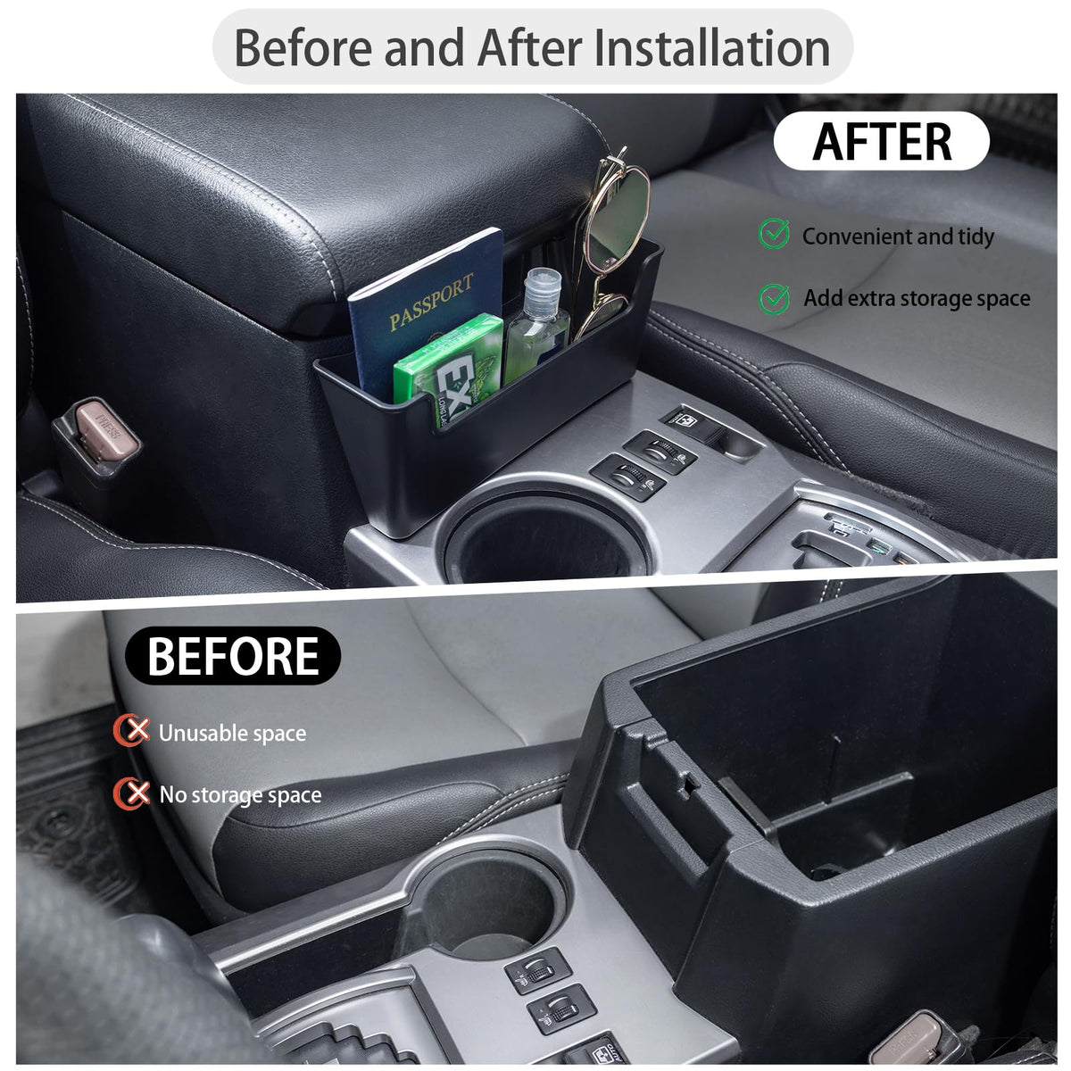 JDMCAR installed in 4Runner console offering quick access to items
