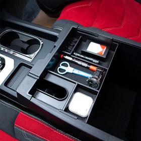 JDMCAR organizer installed in Toyota Tundra console improving item access
