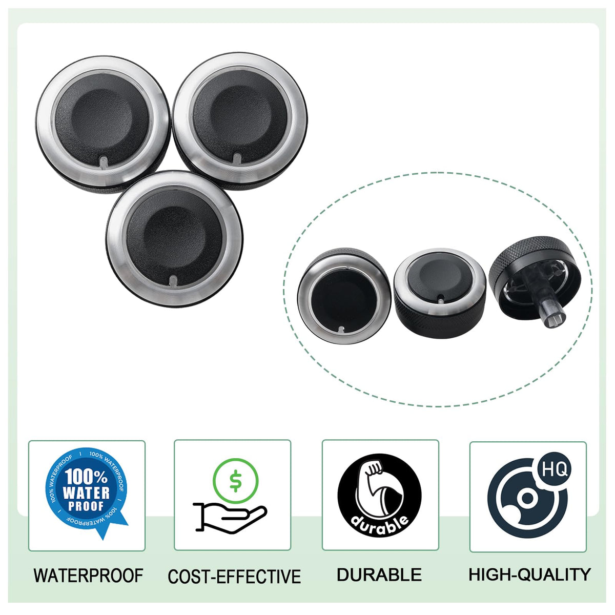 JDMCAR illuminated knob at night showing improved visibility benefit