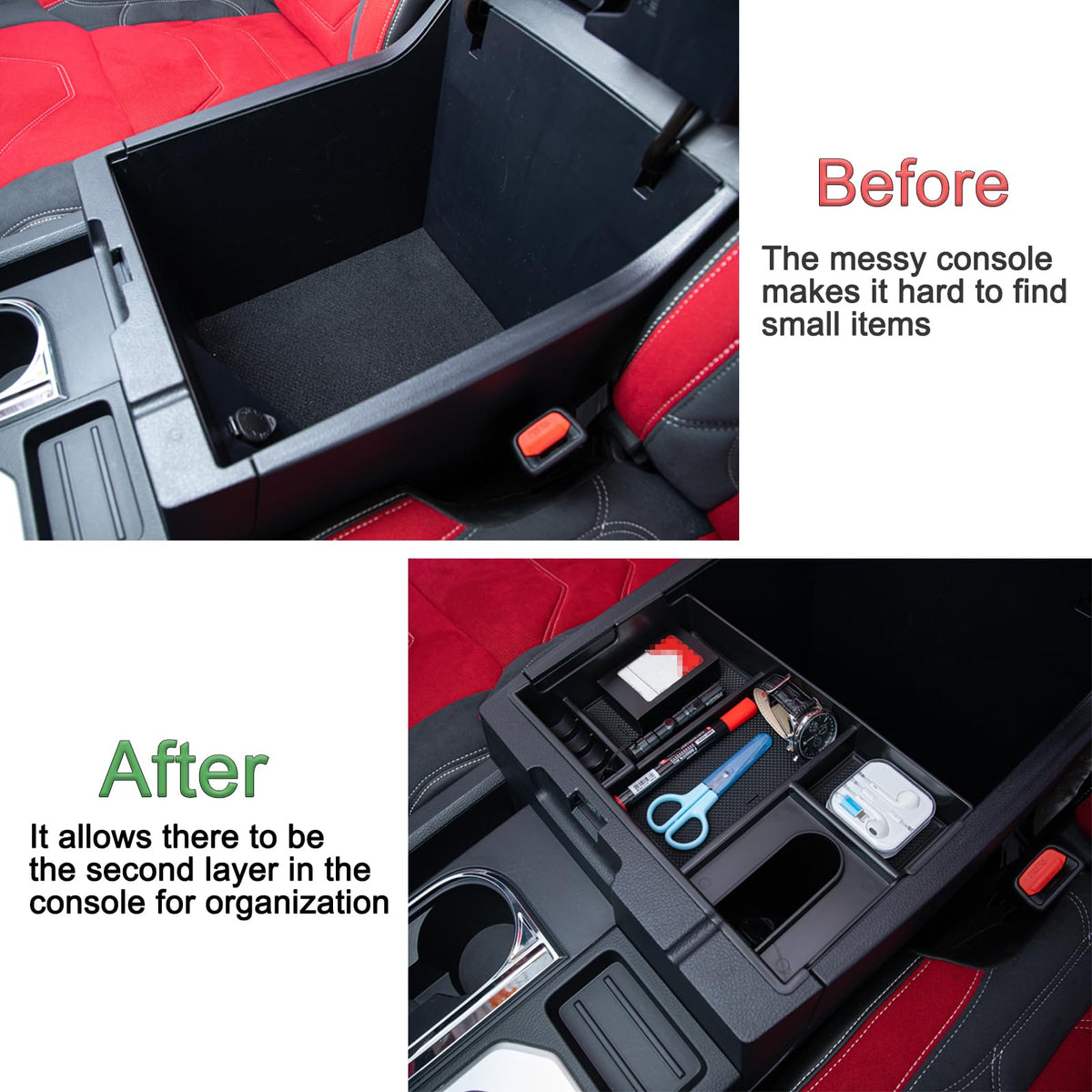 JDMCAR textured rubber liners preventing items from sliding and rattling