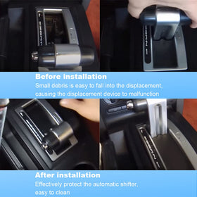 JDMON installed on Mustang center console benefit: blocks debris and restores appearance