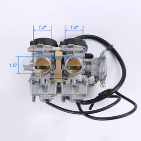 JDMSPEED carburetor beside ruler showing measured diameters for fit confirmation