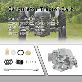 JDMSPEED carburetor mounted on Ford tractor engine demonstrating correct fit