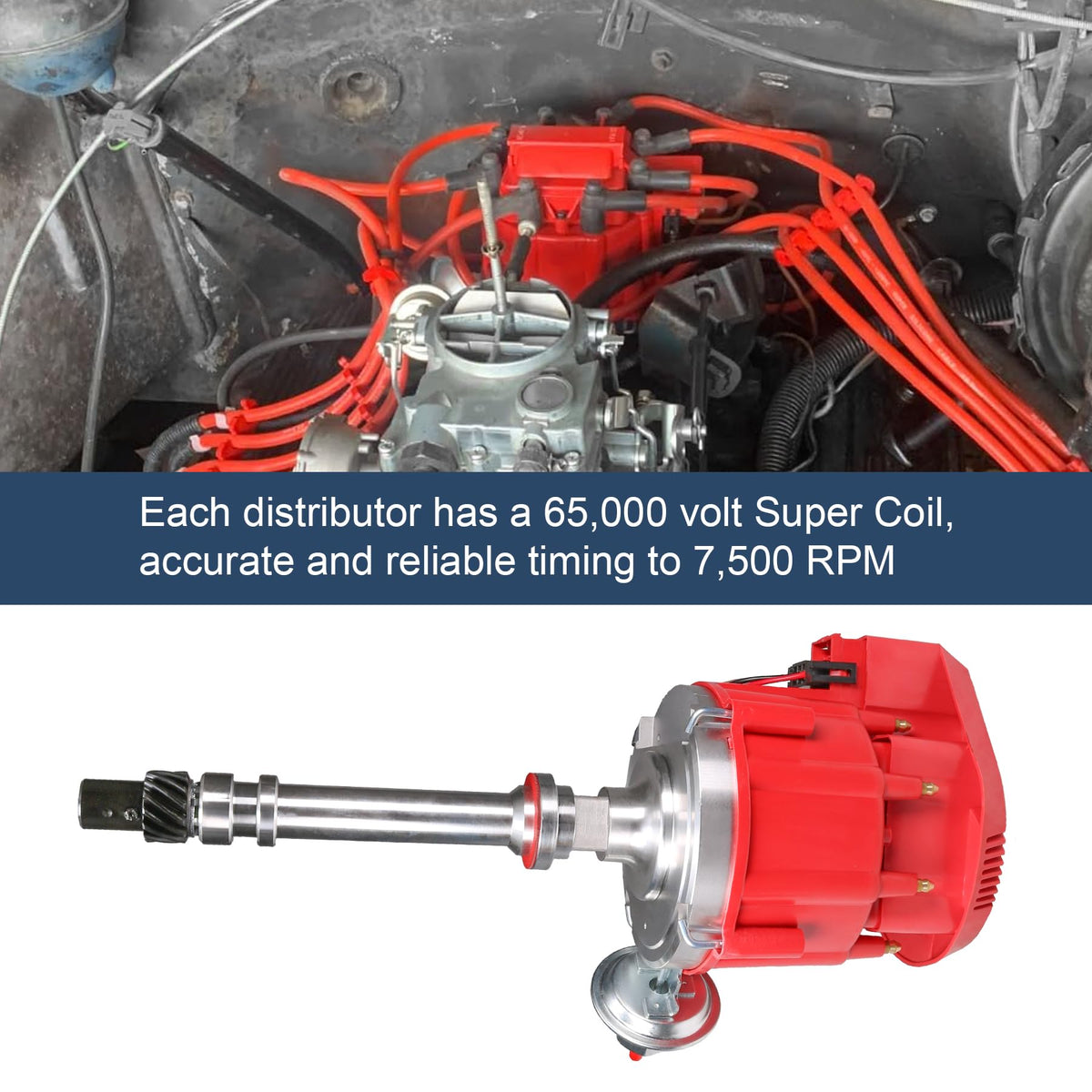 JDMSPEED distributor installed in engine bay demonstrating plug-and-play fit and easy replacement
