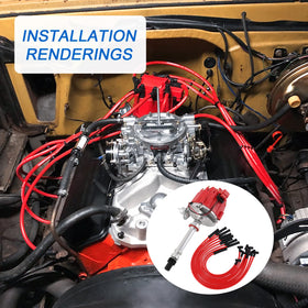 JDMSPEED distributor and wires installed on engine demonstrating neat routing and durability