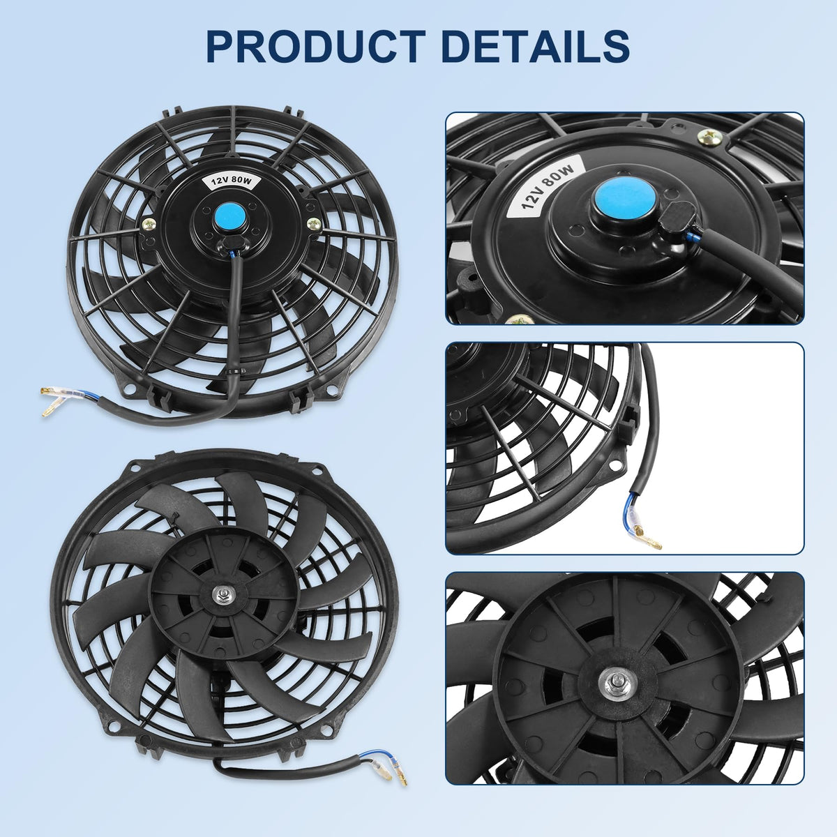 JDMSPEED fan installed as pusher behind grille increasing condenser airflow