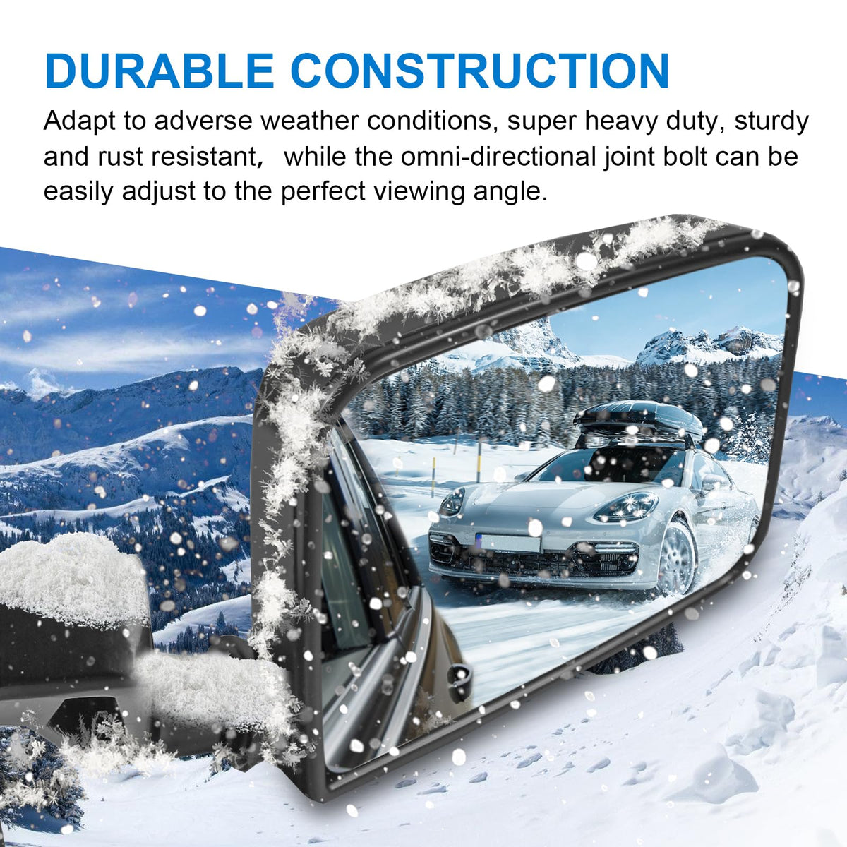 JDMSPEED mirror folded inward showing manual folding prevents damage in tight spaces