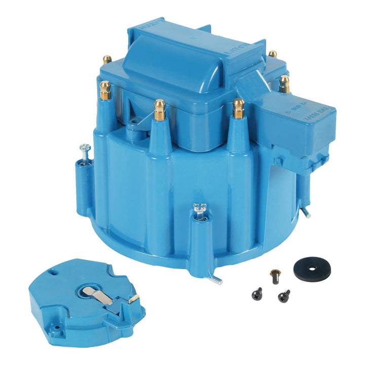 JDMSPEED blue distributor cap front view showing clean fit and reliable protection