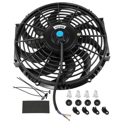 JDMSPEED front view of 12in fan showing compact design and strong airflow