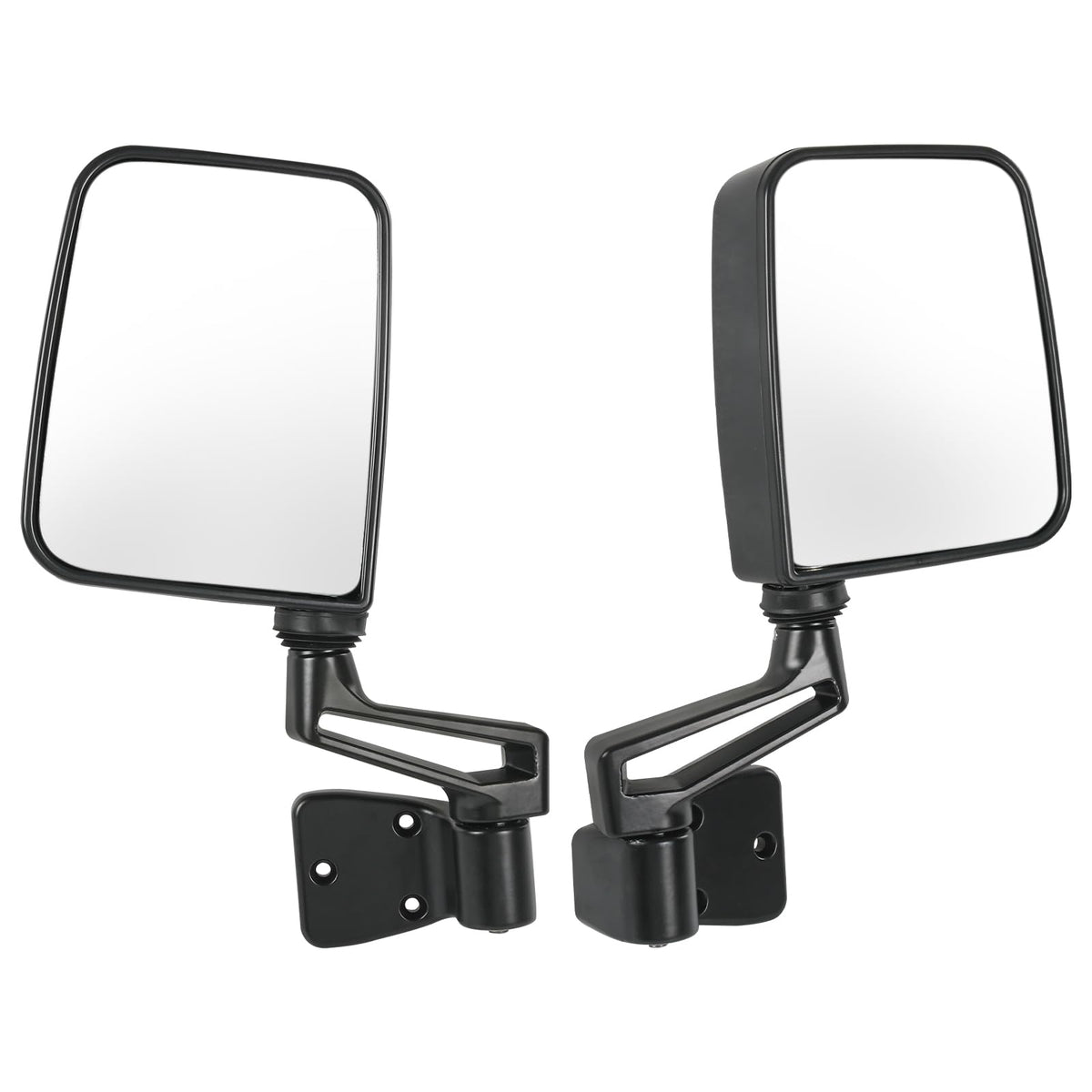 JDMSPEED front view of both mirrors showing black cover and wide glass for clearer vision