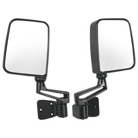 JDMSPEED front view of both mirrors showing black cover and wide glass for clearer vision